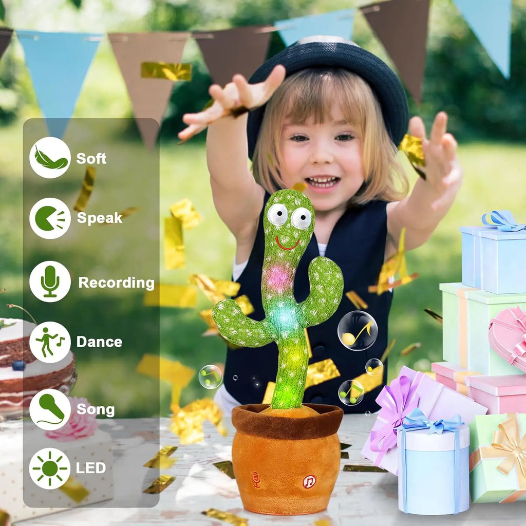 EMOIN Talking Cactus Toy, Interactive Toys Dancing Cactus Toy Mimicking Repeating What You Say, Toddler Infant Baby Toys Gifts for 6 7 8 9 10 Month Old Baby LED Musical Toy