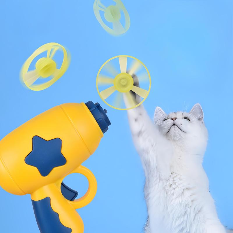 Pet Flying Disc Launcher Set | Interactive Fetch & Chase Toy for Cats & Dogs