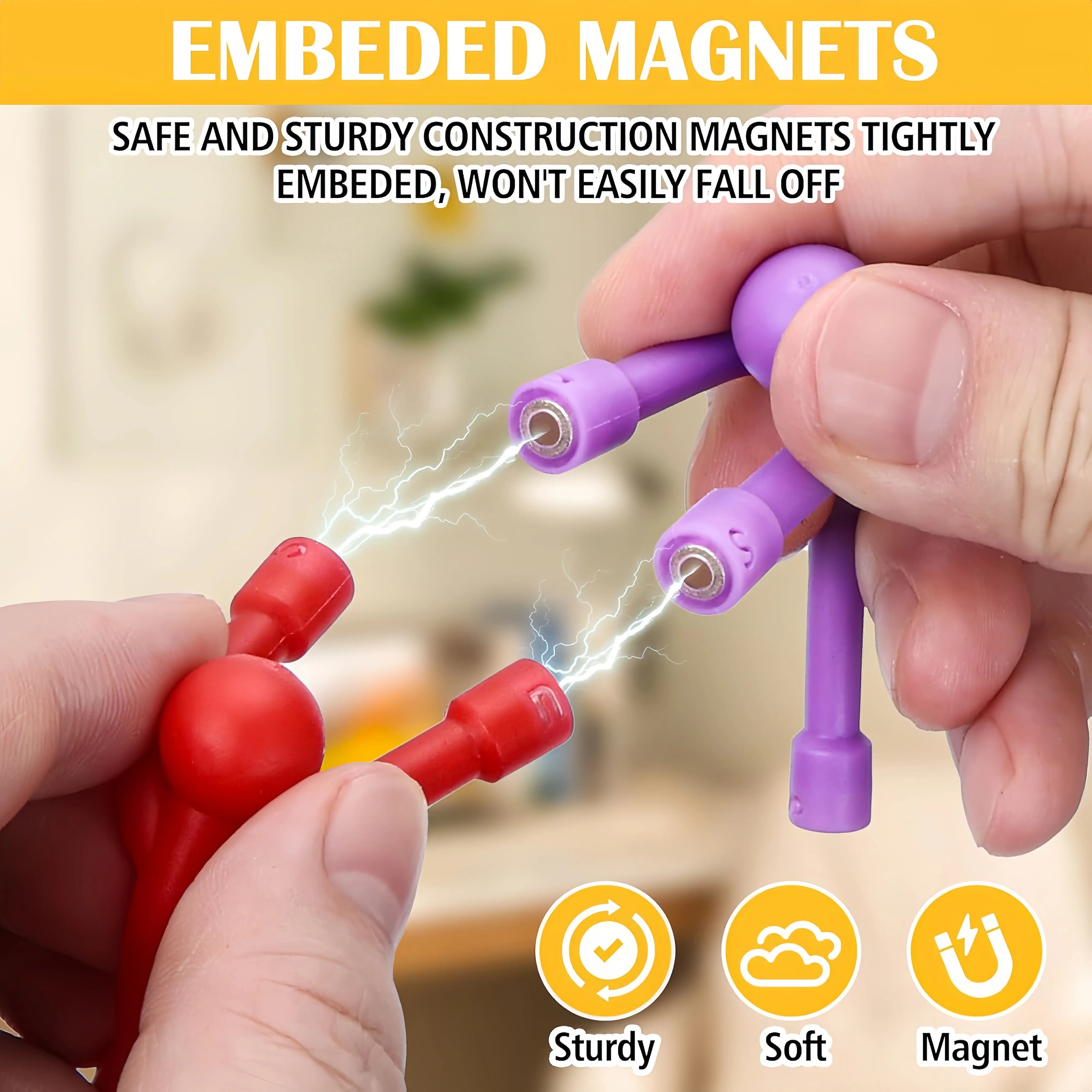 10pc Magnetic Fidget People Toys | Sensory Building Figures for ADHD & Stress Relief