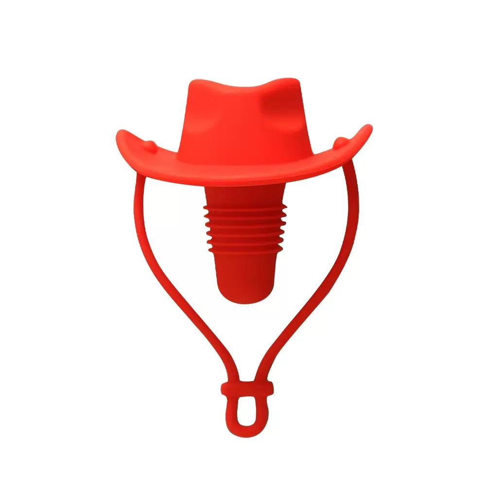 Cowboy Hat Wine Stopper, Reusable Silicone Bottle Stopper for Wine & Champagne, Funny Western Bottle Cap, Cute Party Decoration Gift for Men & Women