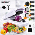 Snofrid Vegetable Chopper,15-in-1 Multifunctional Food Chopper,Professional Onion Chopper with 8 Blades