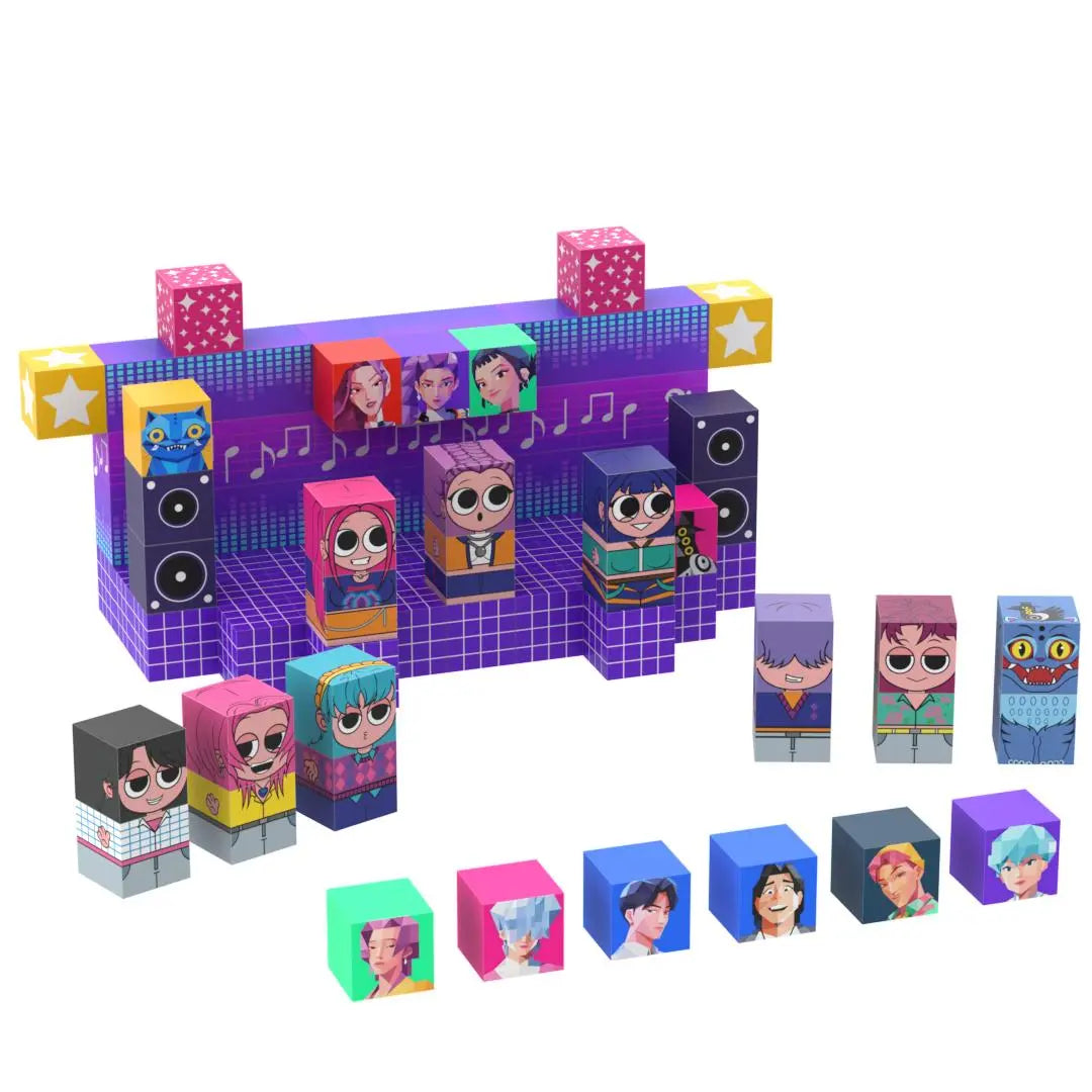 KPOP Hunter Girls Anime Building Blocks with 5 Light-up LED Pieces