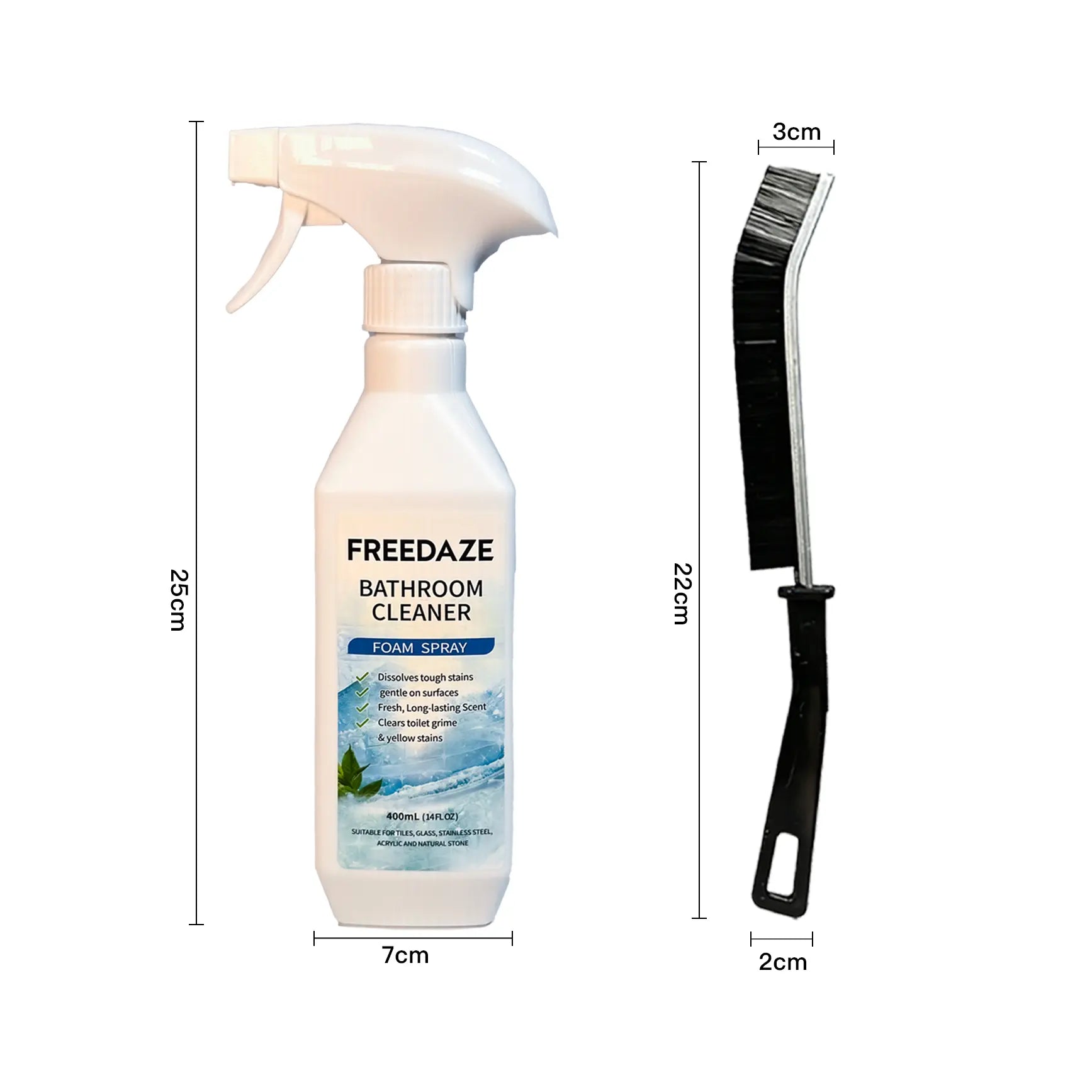FREEDAZE Citric Acid Foam Cleaner (400ml) | Powerful Hard Water & Rust Remover