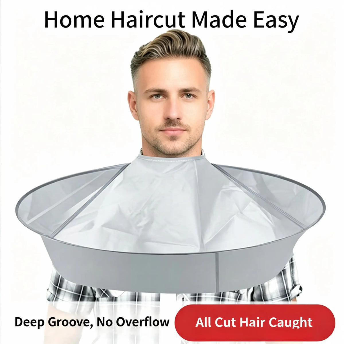Portable Waterproof Hair Cutting Cape, Hair Catcher Bib, Reusable Barber Apron For Household & Salon Hair‑Cutting