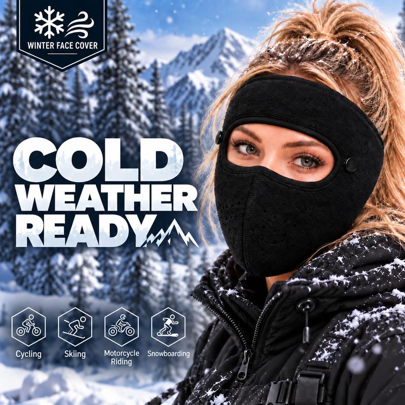 Winter Face Mask with Detachable Goggles, Windproof Thermal Fleece Lined Full Face Cover for Men and Women, Breathable Cold Weather Protection for Outdoor Cycling Motorcycle Riding Skiing Snowboard rider Windproof face covers & mask headwear sport