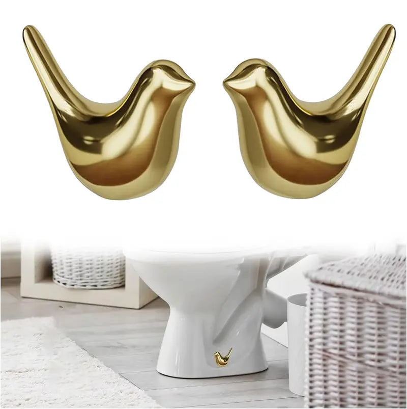 2-Pack Decorative Ceramic Bird Toilet Bolt Covers, Cute Screw Caps