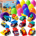 12 Pre-filled Easter Eggs with Pull-Back Engineering Construction Toys