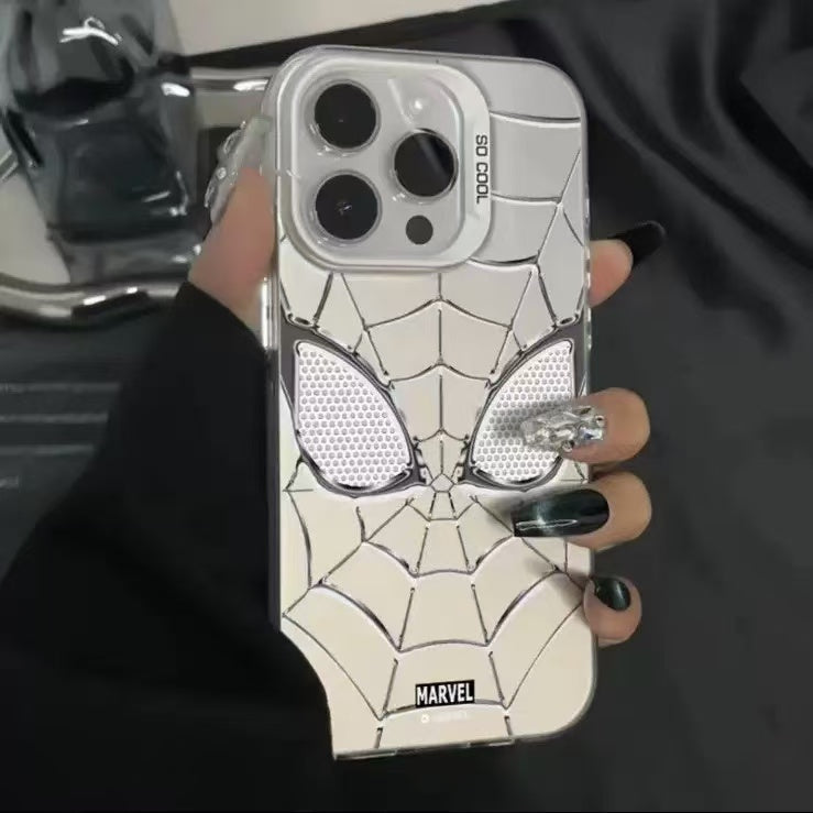 Cool Black Spider Web Phone Case for iPhone 7–17 Series, Stylish Protective Cover for Teens and Adults