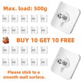 BUY 10 GET 10 FREE  20PCS Adhesive Frame Hooks Wall Mount Self-Adhesive Hooks Suitable for Bathroom and Kitchen Decoration