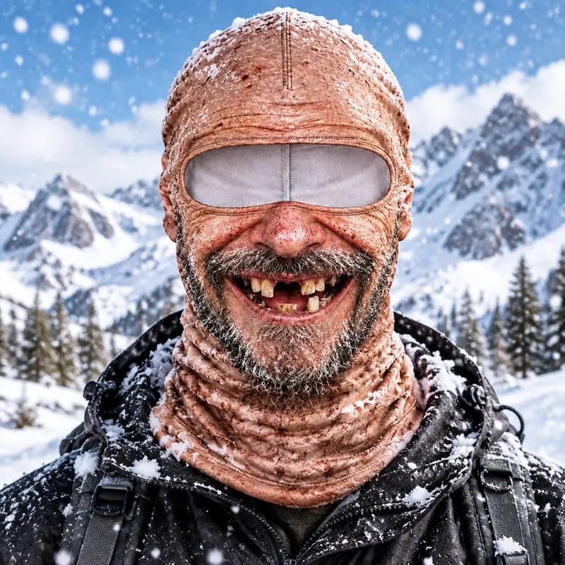 Funny Old Man Winter Face Mask, 3D Realistic Balaclava with Stretch Fit for Skiing, Snowboarding, Outdoor Cold Weather, Parties & Funny Photos