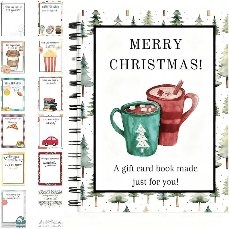 Colorful Spiral Bound Christmas Card Booklet - Surprises on Every Page, DIY Personalized Gift for Family, Collectible Xmas Greeting Card Book