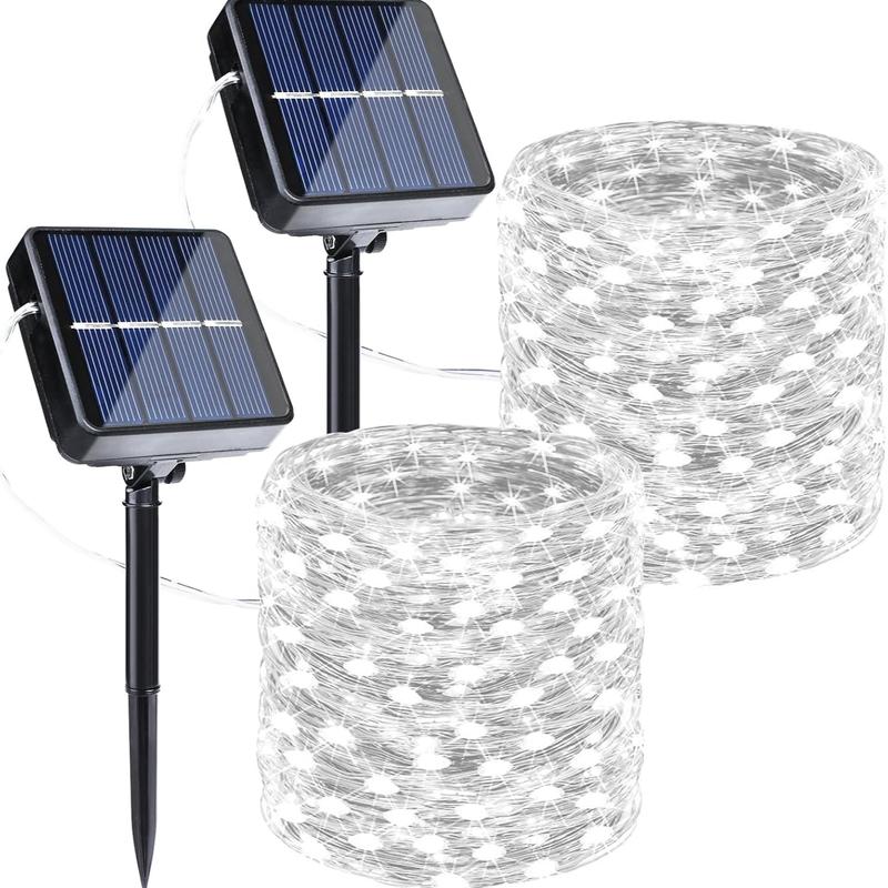2-Pack Solar Outdoor String Lights, 80FT 240 LED Waterproof Fairy Lights with 8 Modes for Garden, Party, Patio Decor, Solar Outdoor Lights