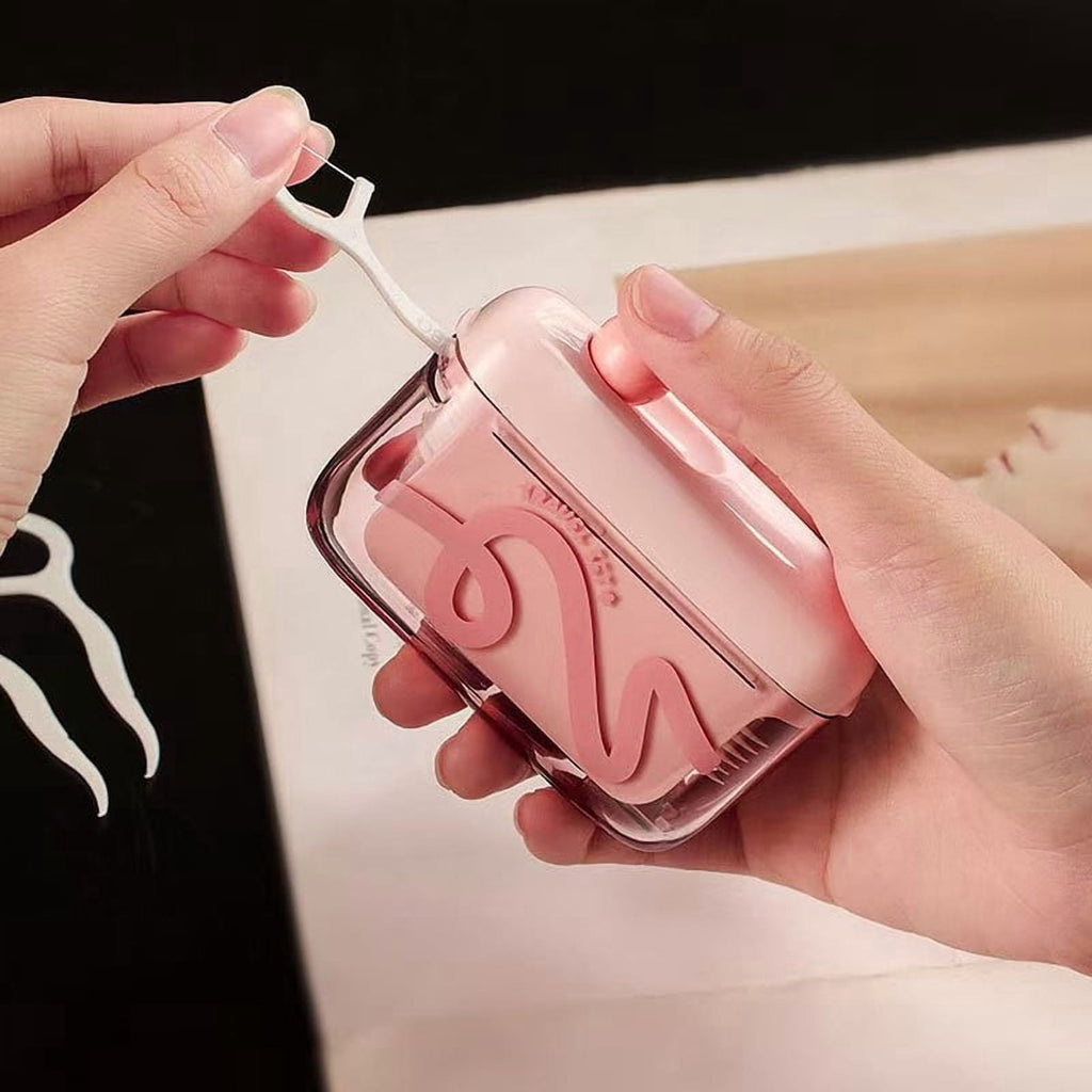 Portable Refillable Floss Pick Storage Case with Floss Picks, Travel-Friendly Oral Care Organizer for Home, Office & Daily Use