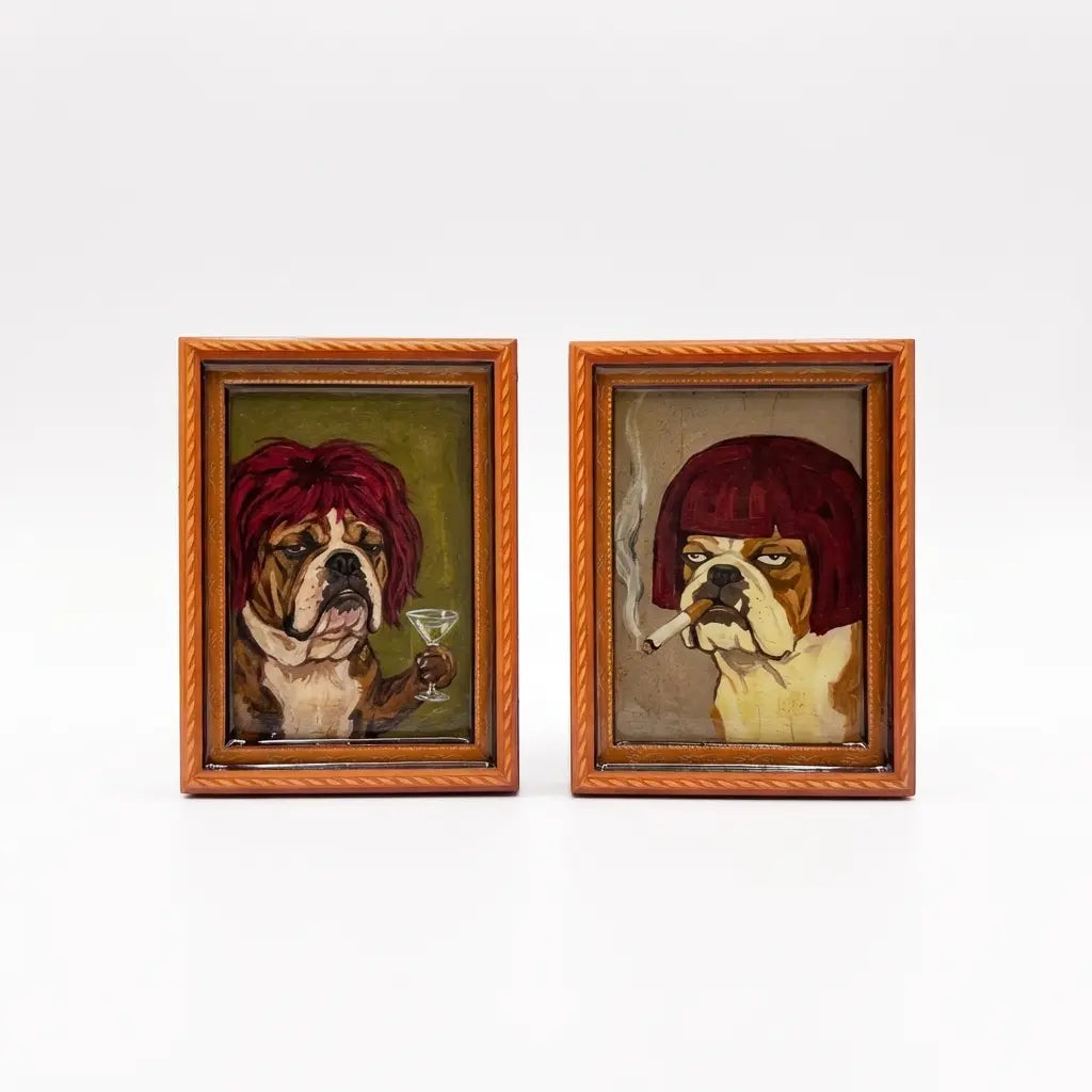 Funny Vintage Art Frame Fridge Magnets - Quirky Animal Portraits for Home & Office