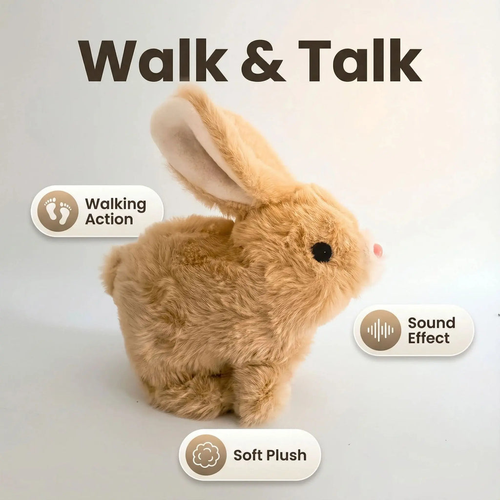 Realistic Hopping Rabbit Plush | Interactive Walking Bunny with Sound & Wiggle Ears