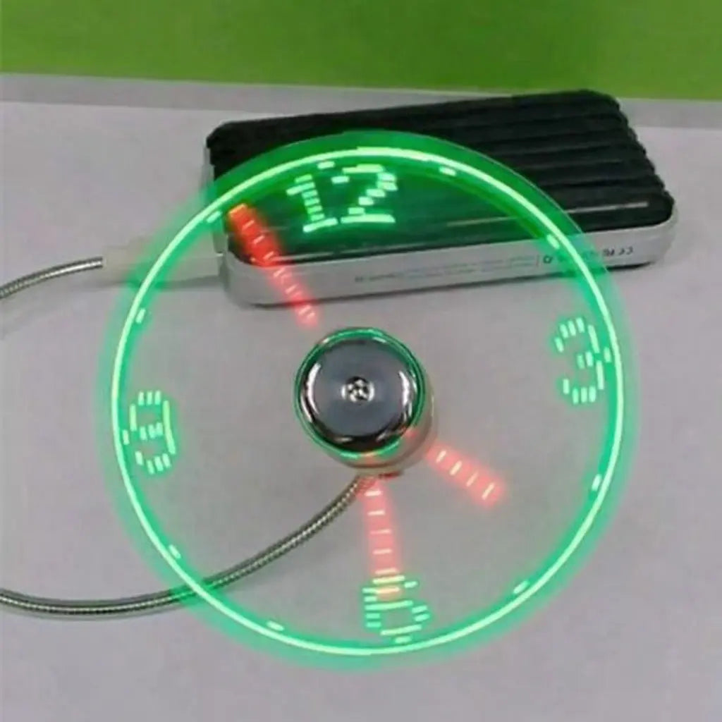 New USB Clock Fan with Display Function, LED Decorative Time Display, LED Desk Fan with Decorative Time Display, Mini Flexible Fan for Office Desk Accessories, Home Decor, Summer Fan, Gift