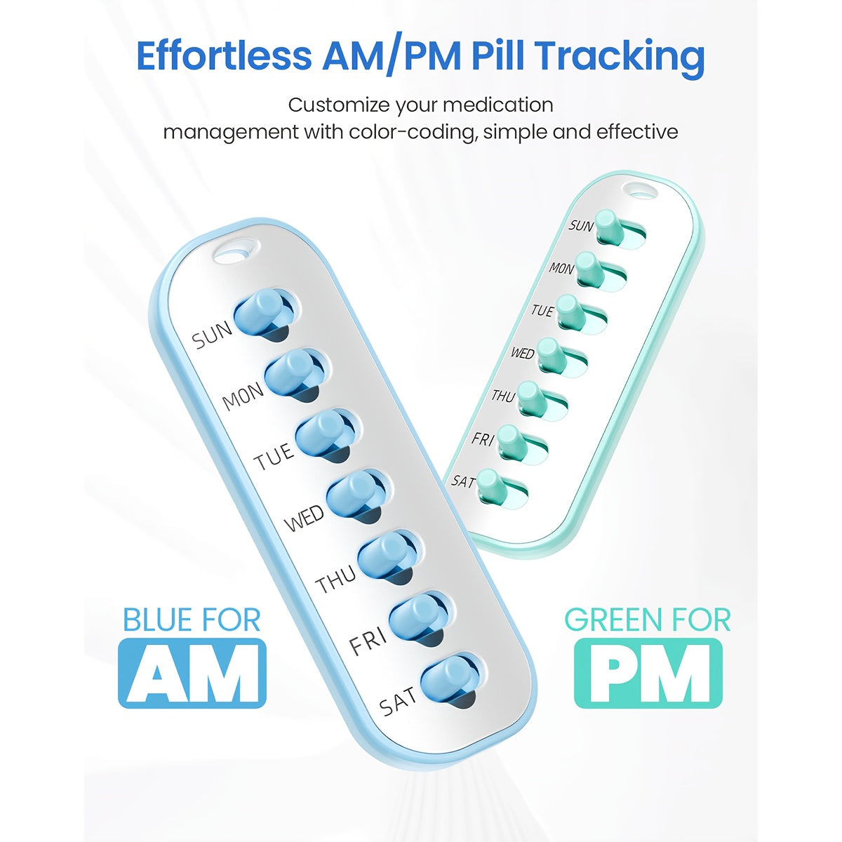Pill Reminder, Includes Elastic Lanyard And Stickers, Daily Pill Tracker Compatible with Most Pill Bottles, Reusable Medication Tracker Replacement for Weekly Vitamins (7 Days) Pet Pill Organizer