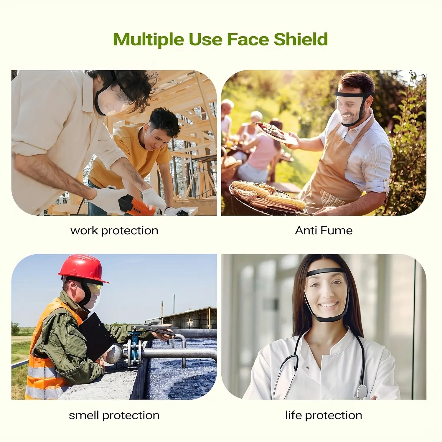 Heat Resistant Safety Shield - Transparent Full-Face Kitchen Mask