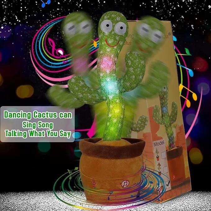 EMOIN Talking Cactus Toy, Interactive Toys Dancing Cactus Toy Mimicking Repeating What You Say, Toddler Infant Baby Toys Gifts for 6 7 8 9 10 Month Old Baby LED Musical Toy