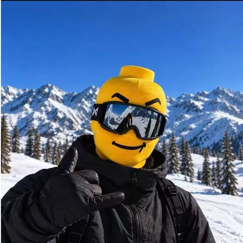 Funny Yellow Full Face Ski Mask | Windproof Balaclava for Skiing, Snowboarding, Cycling & Outdoor Adventures