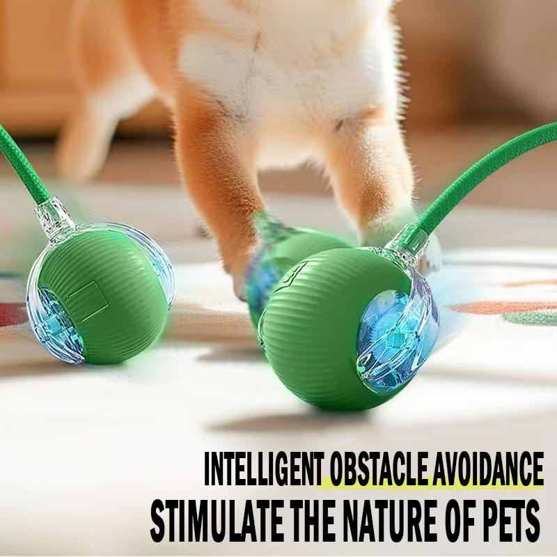 Interactive Dog Cat Toys Durable USB Rechargeable Automatic Rolling Ball with Obstacle Avoidance for Small Medium Large Pets
