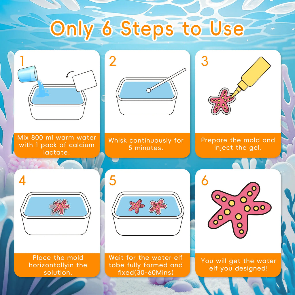 Magic Water Elf Toy Kit,Aqua Fairy Water Gel kit, Teach children color coordination ,Water Pets, Birthday Gifts,Valentine's Day