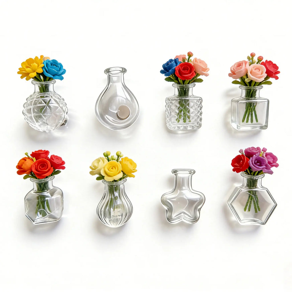 Jingdezhen Handmade Mini Vase Fridge Magnets (8-Set)