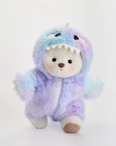 Furry Dino Bear | Handmade Jointed Teddy Bear Gift