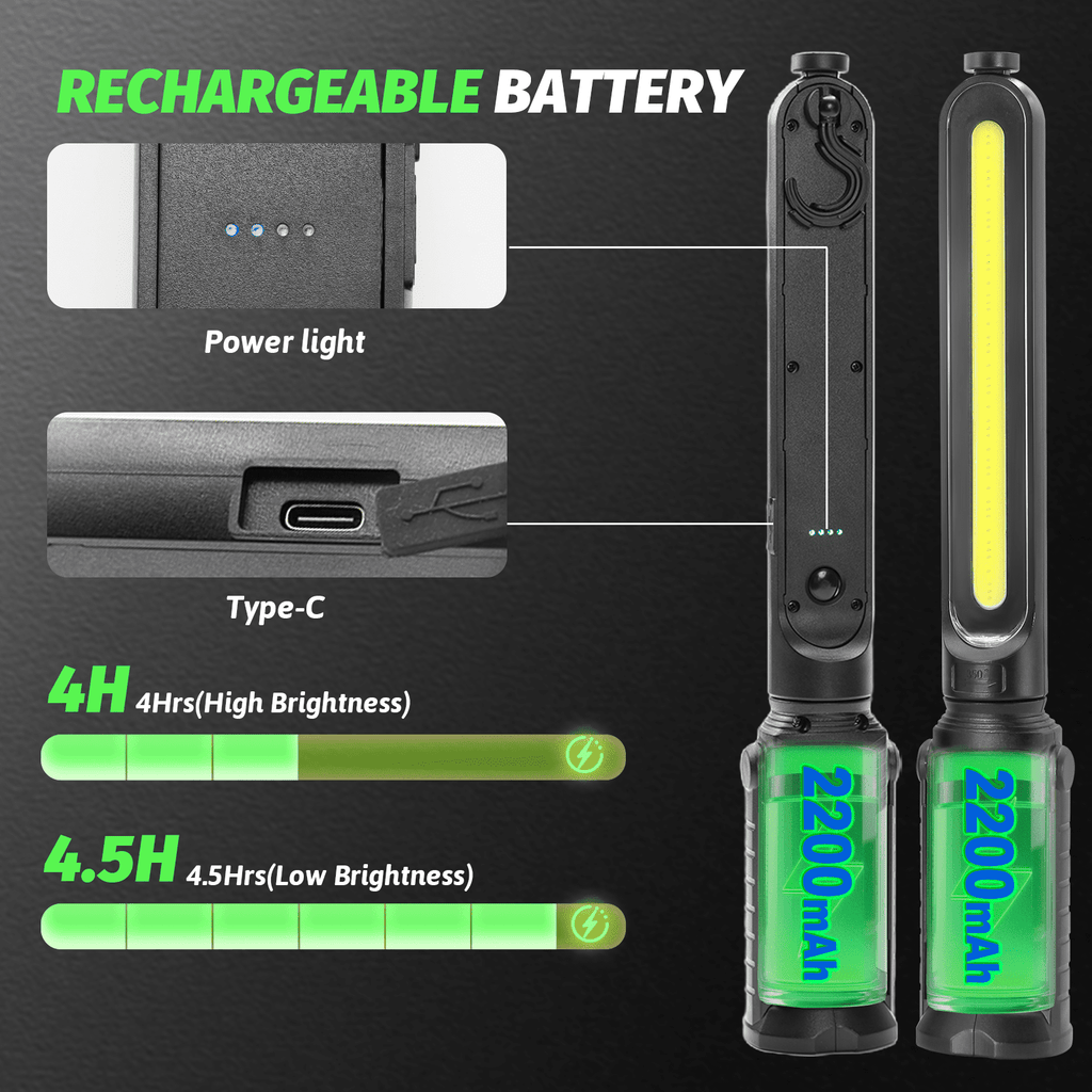 Mechanic Light, Underhood Work Light with Sensor Control, LED Rechargeable Magnetic Automotive Work Light Bar for Car Repair, Inspection, Workshop Garage, Emergency (1 Pack)