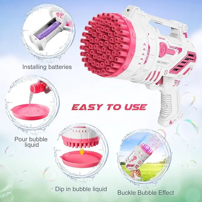 Bubble Machine Kids Toys, Bubble Machine with Colorful Lights and Thousands Bubbles, Outdoor Toy Birthday Party Favors Gifts for Boys Girls Age 4-12 Years Old,Outdoor Toys, New Year Gifts, Birthday Gifts.