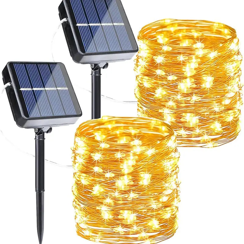 2-Pack Solar Outdoor String Lights, 80FT 240 LED Waterproof Fairy Lights with 8 Modes for Garden, Party, Patio Decor, Solar Outdoor Lights