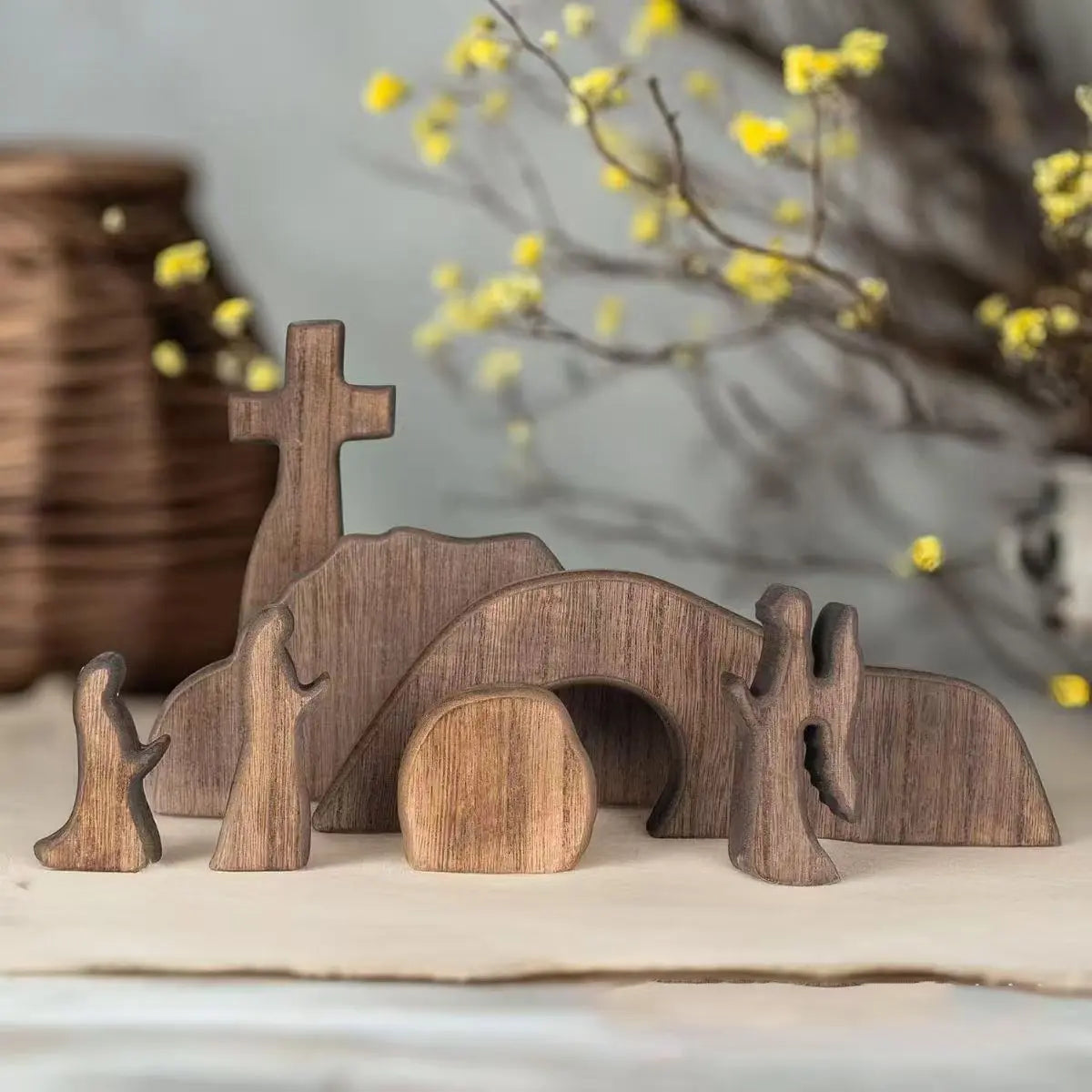 Easter Resurrection Scene Wooden Decor Set
