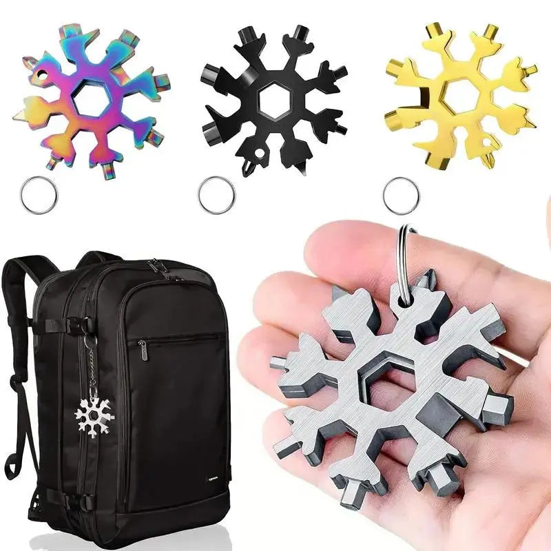 Viral 18-in-1 Snowflake Multi-tool  Stainless Steel Portable Wrench