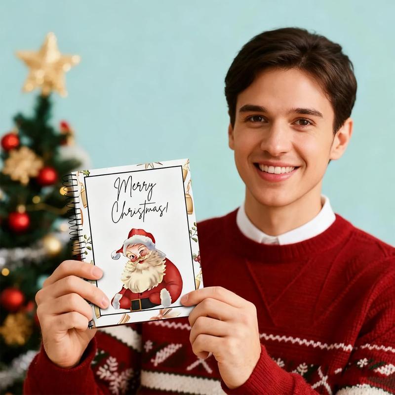 Colorful Spiral Bound Christmas Card Booklet - Surprises on Every Page, DIY Personalized Gift for Family, Collectible Xmas Greeting Card Book