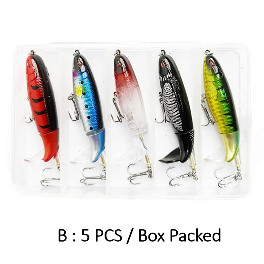 5/10pcs Artificial Fishing Lure, 13.5g Simulation Fishing Lure with Hook, Fishing Accessories for Outdoor Fishing Equipment, 10cm Whopper Plopper, Swimbaits, Fishing Lure Bait
