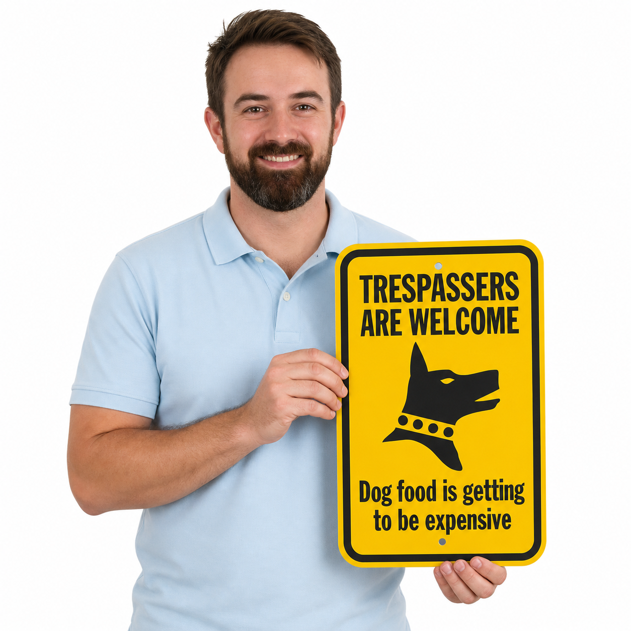 Funny "No Trespassing" Metal Sign – 12×8 in Aluminum Warning Sign with Dog Theme, Weather-Resistant Yard & Gate Decor