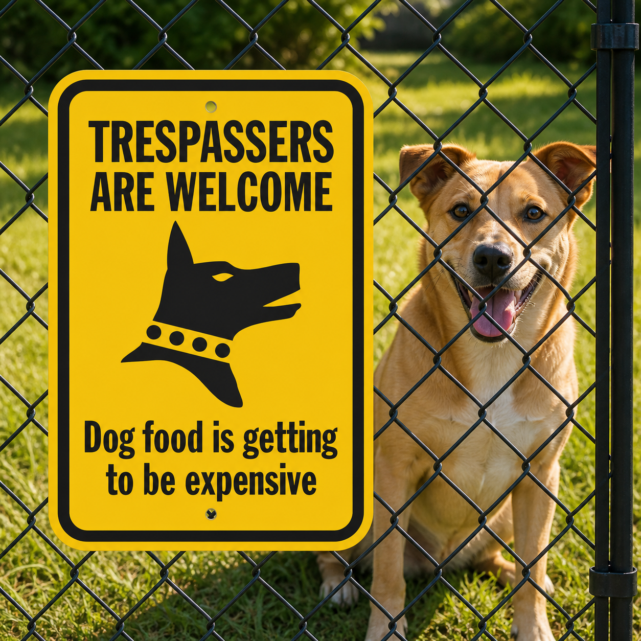 Funny "No Trespassing" Metal Sign – 12×8 in Aluminum Warning Sign with Dog Theme, Weather-Resistant Yard & Gate Decor