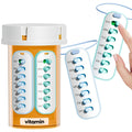 Pill Reminder, Includes Elastic Lanyard And Stickers, Daily Pill Tracker Compatible with Most Pill Bottles, Reusable Medication Tracker Replacement for Weekly Vitamins (7 Days) Pet Pill Organizer