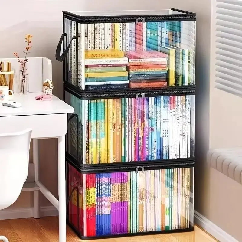 Heavy-Duty Clear Plastic Storage Box: Large Capacity Organizer with Hinged Lid