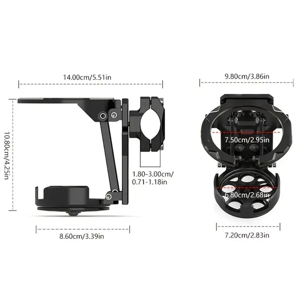 360° Rotating Foldable Bike & Motorcycle Cup Holder, Adjustable Bottle Cage with Quick-Fold Design for Bicycle, Scooter, Stroller & Outdoor Riding