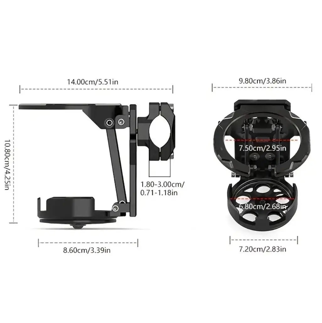 360° Rotating Foldable Bike & Motorcycle Cup Holder, Adjustable Bottle Cage with Quick-Fold Design for Bicycle, Scooter, Stroller & Outdoor Riding