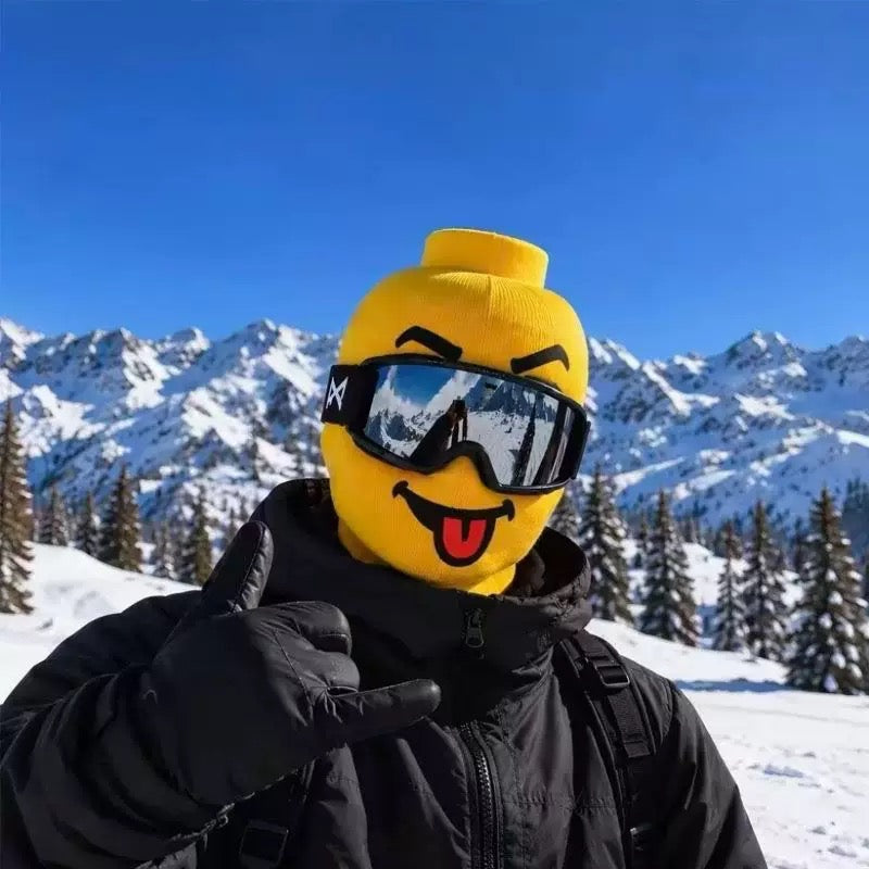 Funny Yellow Full Face Ski Mask | Windproof Balaclava for Skiing, Snowboarding, Cycling & Outdoor Adventures