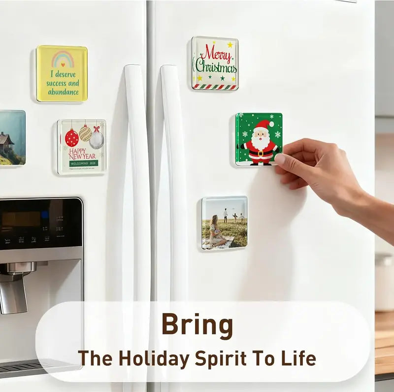 10 Pack 2x2" Clear Acrylic DIY Fridge Magnets