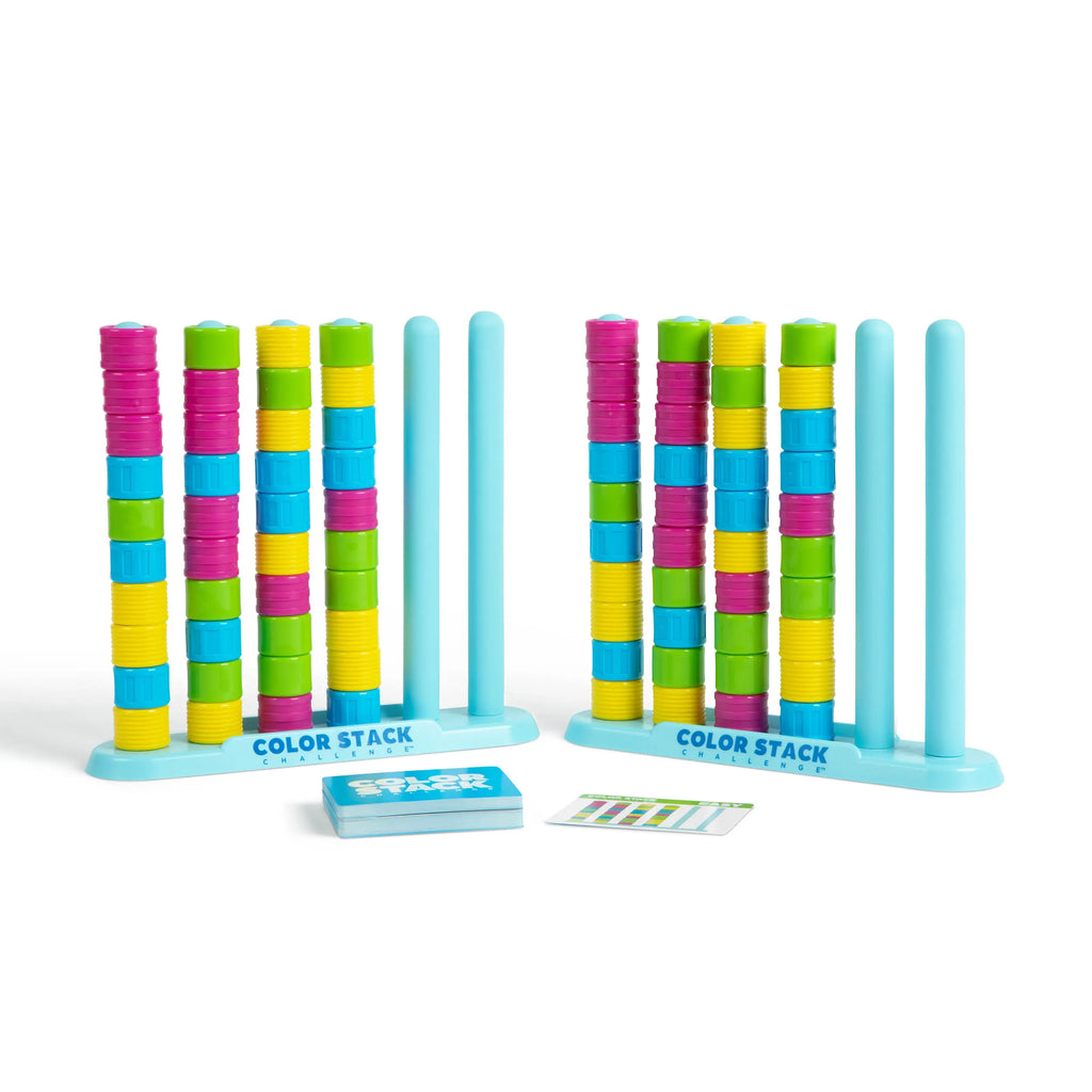 Color Stack Challenge by Relatable – Easter Basket Stuffers for Kids, A Fast-Paced Color Matching Puzzle Game for Fun Easter Family Game Night, Includes 2 Stack Racks, 50 Challenge Cards, & 80 Rings