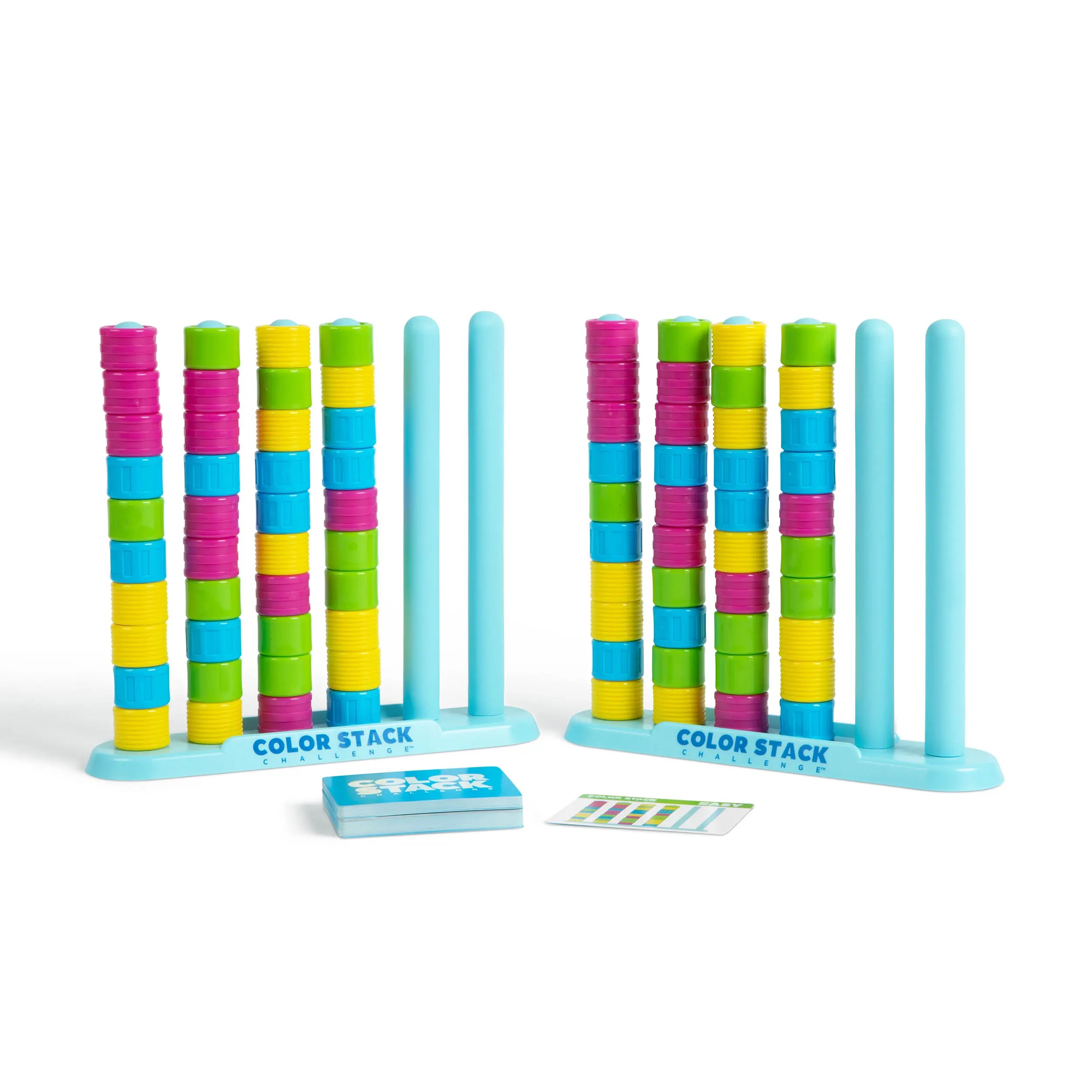Color Stack Challenge by Relatable – Easter Basket Stuffers for Kids, A Fast-Paced Color Matching Puzzle Game for Fun Easter Family Game Night, Includes 2 Stack Racks, 50 Challenge Cards, & 80 Rings