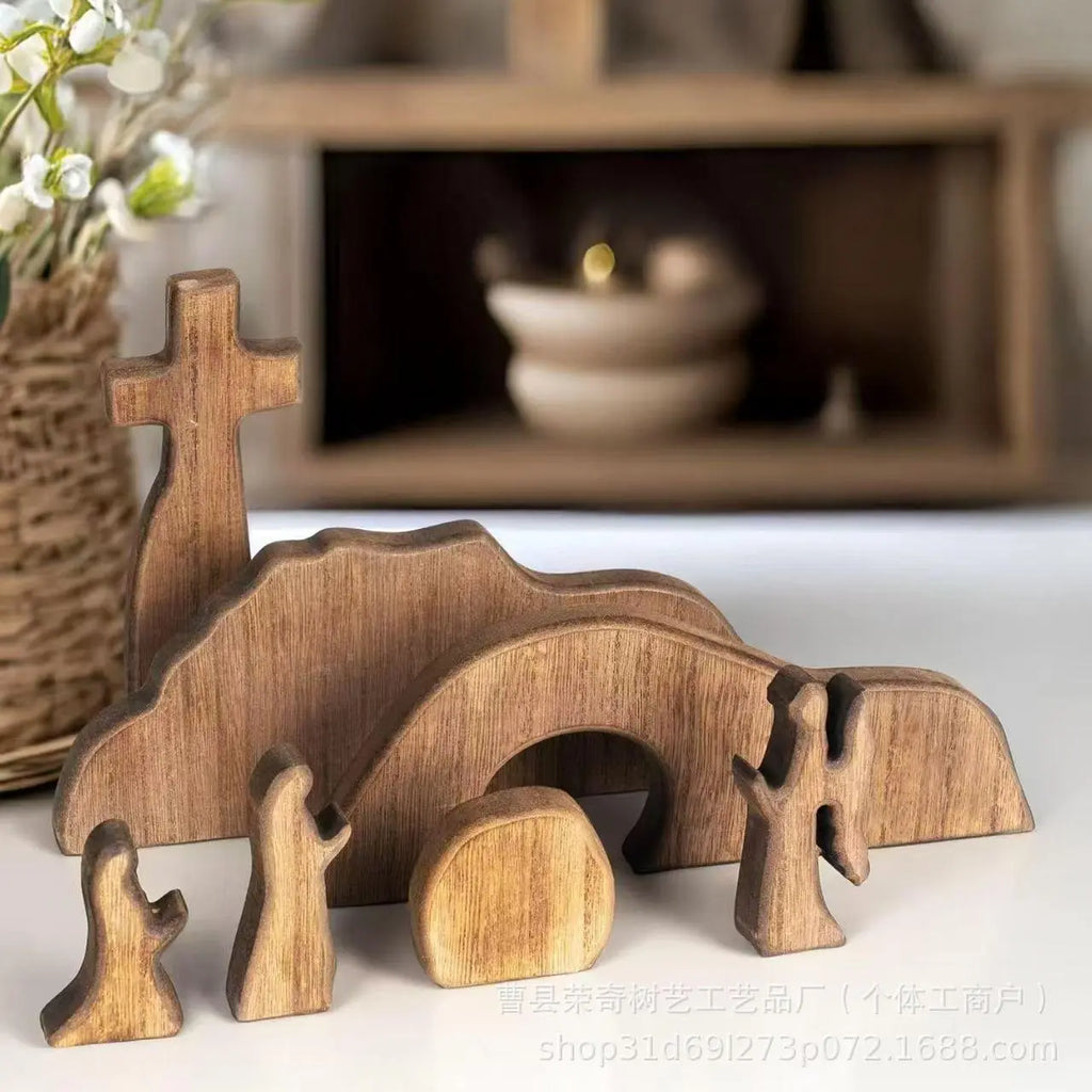 Easter Resurrection Scene Wooden Decor Set