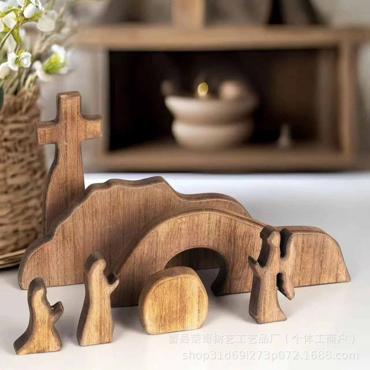 Easter Resurrection Scene Wooden Decor Set