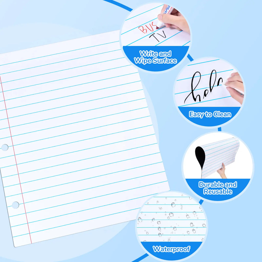 Giant Magnetic Lined Dry Erase Sheet, 22 × 16.9 in Reusable Writing Pad for Teachers, Classroom, Homeschool & Office