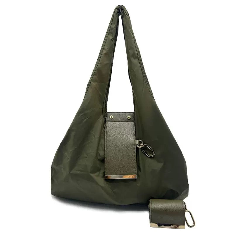 Keychain Tote Bag,Large Capacity Lightweight Foldable Waterproof Key Chain Shopping Bag with Key Ring,Mini Bag for Daily Use