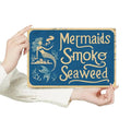 Vintage Mermaid Letter Pattern Metal Sign, 1 Count Retro Decorative Plaque